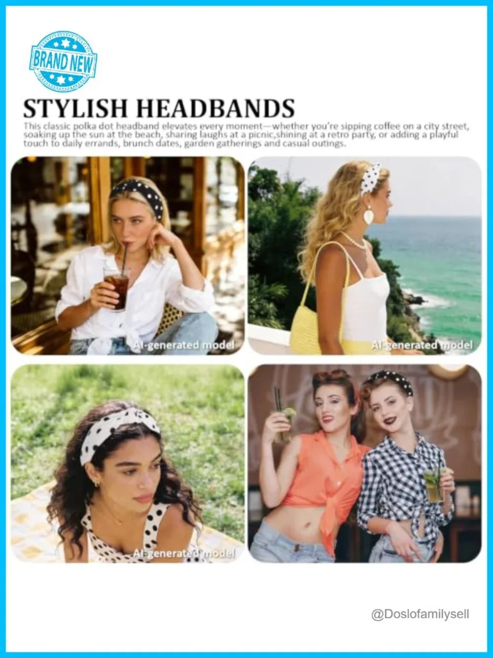Polka Dot Knotted Headbands, Thin Cloth Fabric, Lightweight Hair Accessories